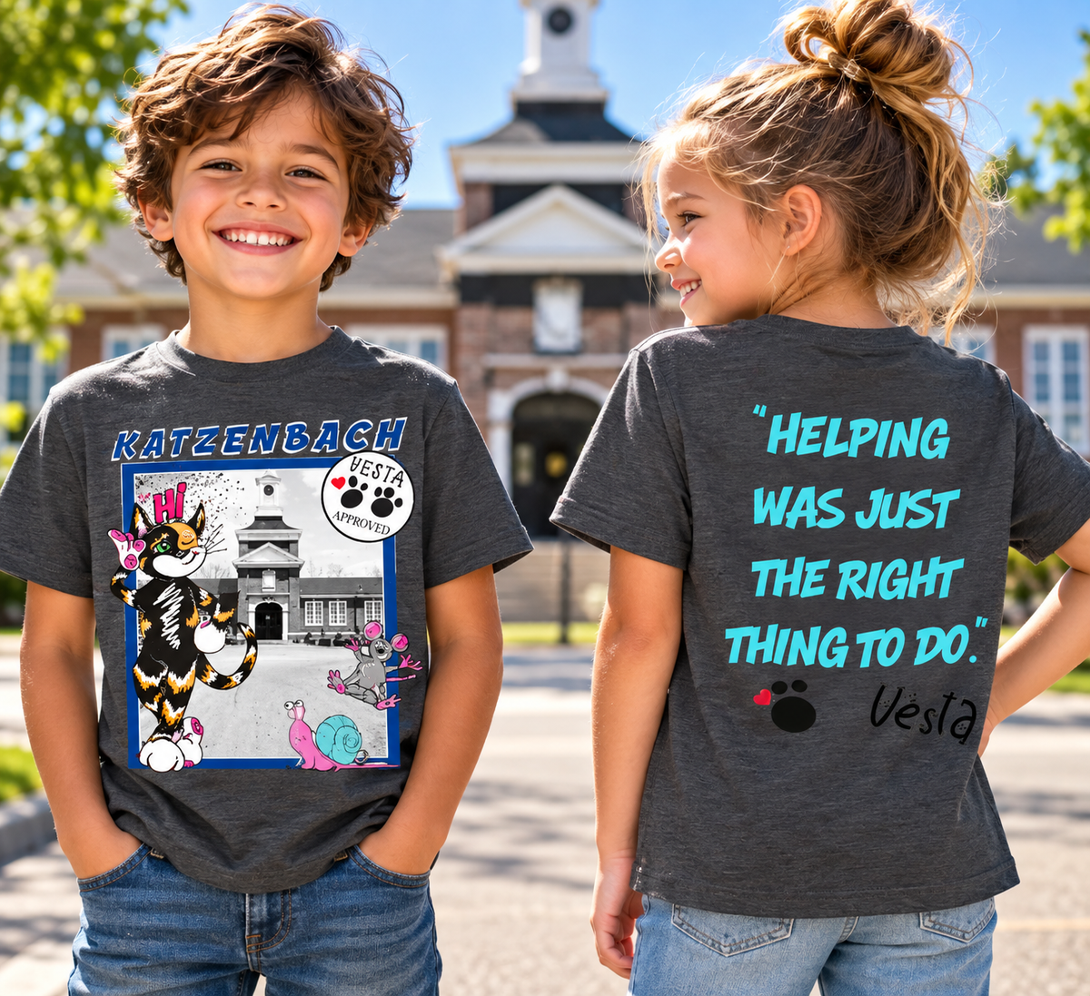 Vesta Visited My School! — Katzenbach Kids’ T-Shirt